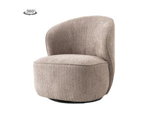Belvi Fauteuil - fabric AJ3019-13 Old pink (draaibaar)