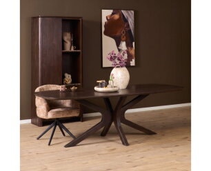Deens ovale eettafel Milo Bruin Mangohout 210 cm