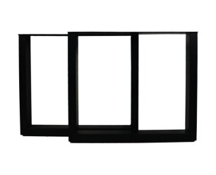 Tafelpoten U-model - set van 2 - 80x12.5x68 - Zwart - Gepoedercoat metaal