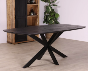 Eettafel Colorado Deens ovaal mangohout 220x100 cm - zwart