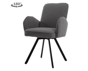Livo Armstoel - fabric Ascot 5 Anthracite (draaibaar)