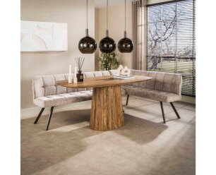 Hoekbank Raster R - Hoven zand - brons