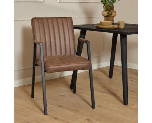 Eetkamerstoel Tivoli met armleuning | Bull Brown