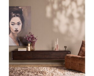 Zwevend tv meubel Allure Bruin Mangohout 160 cm
