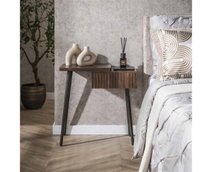 Nachtkastje links Carve - Massief acacia drift brown