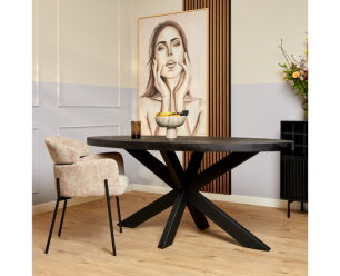 Eetkamertafel Denver Black | Ovaal | 180 cm