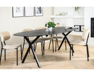 Eetkamertafel ovaal, 240x110 cm, M340 zwart