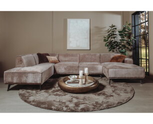 Tower Living Leeds Chaise R - 2 5 - Ottoman L - Touch 04 Taupe