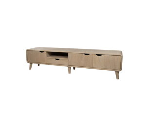 TV dressoir 190 met 3 deuren, 1 lade en 1 open vak, Acacia Weathered Wood - Glostrup Furniture Collection