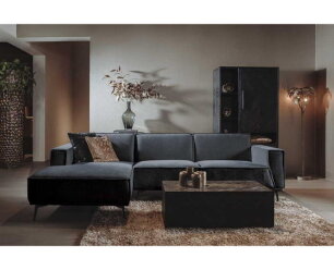 Leeds 2 5-AR + Chaise L - City 464 Black Blue