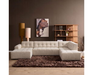 MySofa Ruby U-bank Beige Lounge L + 2,5 + Ottomane R