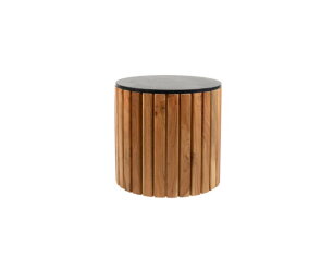 Bijzettafel marmer Black Ø50, H50, Acacia Natural - Zanzibar Collection