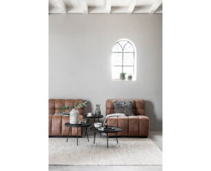 Coffee table Saturnus medium BLACK,37x&Oslash;50 cm, recycled teakwood