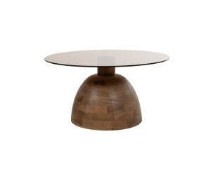 Christian salontafel Ø78, H42, Brown Walnut, Smoke glass - Couture Collection