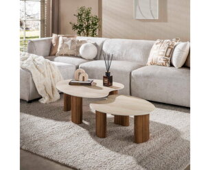 Salontafel Ceramo aperto set/2 - 3D keramiek travertin