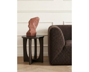Bijzettafel Flow rond eiken &Oslash;45 CM - Espresso bruin - Japandi