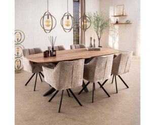 Eettafel Kopenhagen 215 cm Deens ovaal acacia - naturel