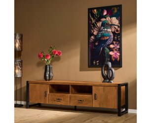 Tv-meubel Britt 200 cm mango metaal - Naturel | Meubelplaats