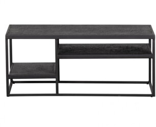 Rechthoekige salontafel met vakken zwart