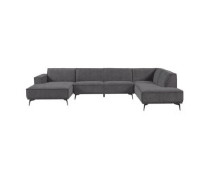 Leeds Chaise L - 2 5 - Ottoman R - City 464 Black Blue
