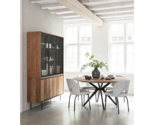 Eettafel Metropole rond teakhout &Oslash;160 cm