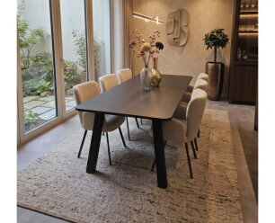 Eettafel Salo rechthoekig met afgeronde hoeken eiken 240x100 cm - Dark Chocolate