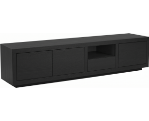 Tv meubel Tampere eikenfineer 190x42x50 cm - Intense Black - Zwart