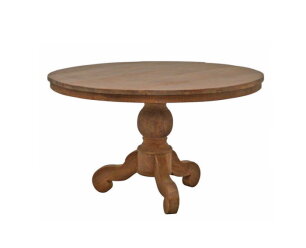 Ronde TEAK eettafel Dingklik (oud hout) met bolpoot