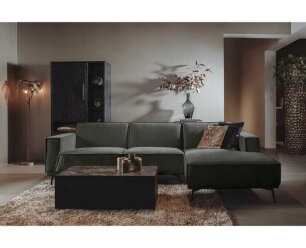 Leeds 2 5-AL + Chaise R - City 355 Bottle Green