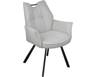 Eetkamerstoel Felien met armleuning Chenille - Beige
