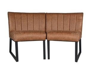 HSM Collection-Eetkamerbank Texas-68x55x88-Cognac/Zwart-Leder/Metaal