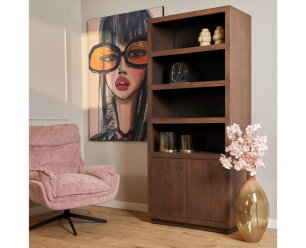 Boekenkast Brussel Walnut | 90 cm