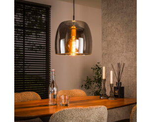 Hanglamp 1L drift glass - Smoke grey glas