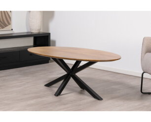 Salontafel Florence ovaal facetrand Glad 130x70 cm - Naturel