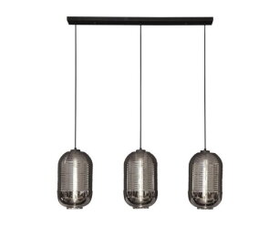 Hanglamp 3L tub chromed glass - Artic zwart