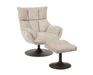 Force coffeechair 360&deg; + footstool - Cremona 14 beige