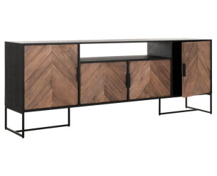 Dresser Criss Cross No.3, 4 doors, open rack,75x200x40 cm, mixed wood