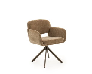 Eetkamerstoel Venice draaibaar Venus anodic bruin - Be straight beige 170