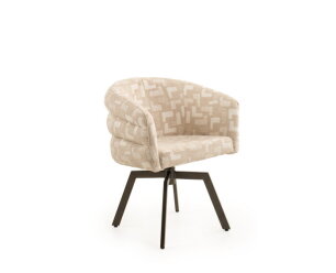 Eetkamerstoel Imola draaibaar Mars anodic bruin - Mosaic beige 05