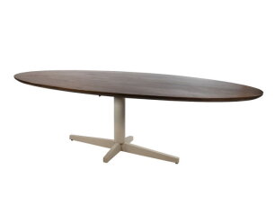 Eetkamertafel 240, ovaal, poot Beige, Mango Brown Walnut - Scorpio Table Collection