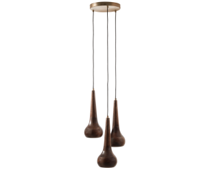 Set V 3 - Tumble Hanglampen Hout Walnoot - BePureHome