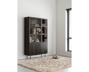 DTP home Vitrinekast Maroon 2&times;3 deuren 210&times;130&times;40 cm &ndash; mahoniehout - Bruin