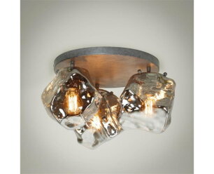 Plafondlamp 3L rock - Chromed glas