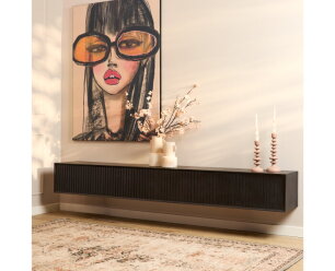 Zwevend tv meubel Madison Black | 240 cm