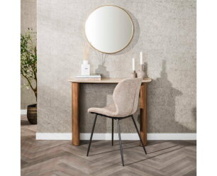 Kaptafel curvo Romano travertin keramiek - 100x35x76 cm - Japandi
