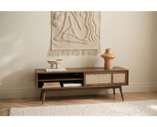 Tv-meubel Barrali - eikenfineer gerookt bruin - 150x45x50 cm - 1 deur