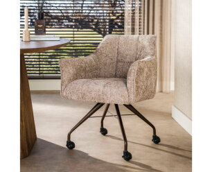 Armstoel Raster wieltjes VPE2 - Hoven zand - brons