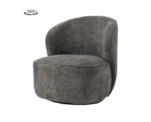 Belvi Fauteuil - fabric AJ3019-20 Dark grey (draaibaar)