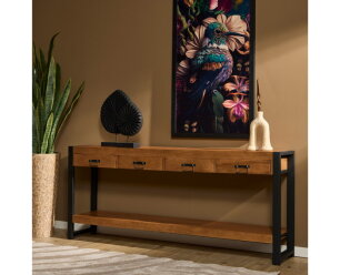Sidetable Britt 180 cm mango metaal - Naturel | Meubelplaats