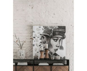 Wall Art Balinese Girl Ketut,100x100 cm, Painting on canvas